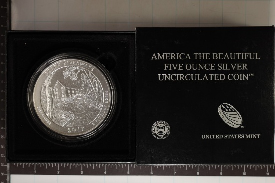 2017-P 5 OZ .999 FINE SILVER UNC OZARK RIVERWAYS