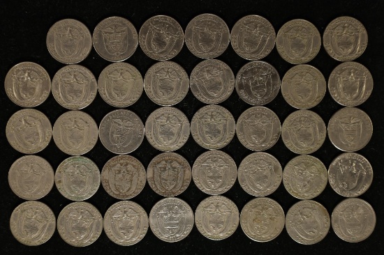 39-PANAMA 1/4 BALBOA COINS: 1966-2001