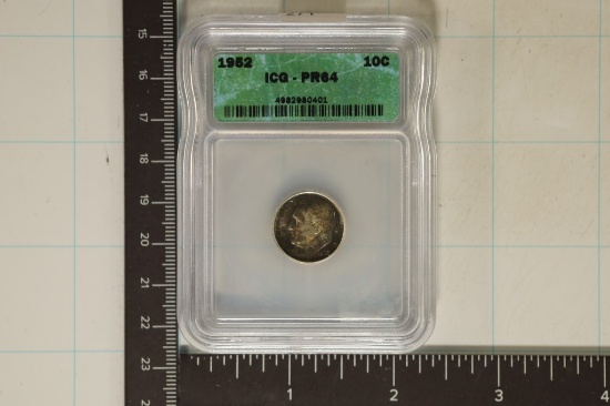 1952 SILVER ROOSEVELT DIME ICG PR64