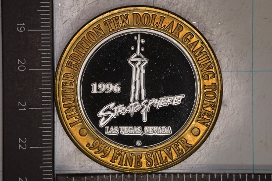 CASINO $10 SILVER TOKEN (UNC) STRATOSPHERE
