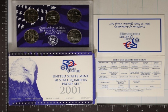 2001 US 50 STATE QUARTERS PROOF SET WITH BOX