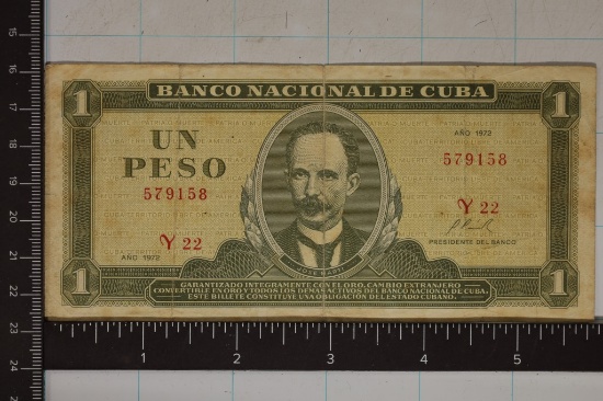 1972 BANK OF CUBA ONE PESO "JOSE MARTI"