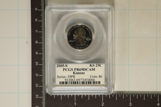 2005-S KANSAS QUARTER PCGS PR69 DCAM