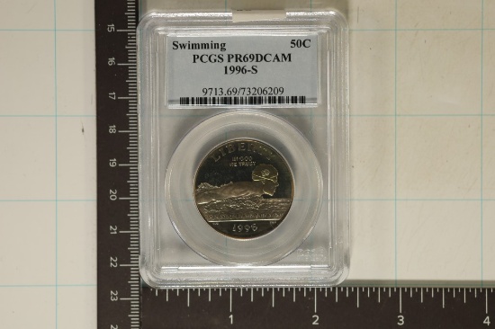 1996-S SWIMMING HALF DOLLAR PCGS PR69 DCAM