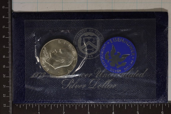 1973-S IKE SILVER DOLLAR (BLUE PACK) UNC