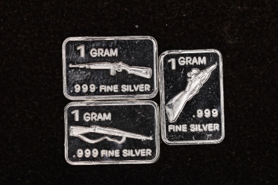 3-1 GRAM .999 FINE SILVER RIFLE THEMED INGOTS