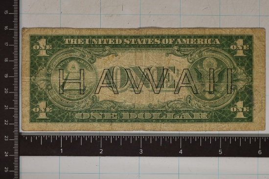 1935-A US $1 HAWAIIAN OVERPRINT SILVER CERTIFICATE