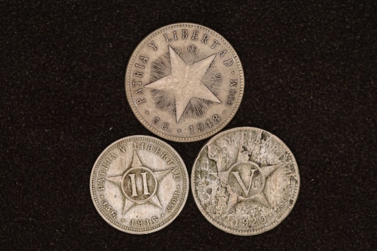 3 CUBA CENTAVO COINS: 1916-2 CENTAVOS, 1920