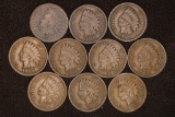 10 INDIAN HEAD CENTS: 1879, 1890, 1895 VF, 1899 FN