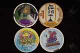 4 PLASTIC $1 LAS VEGAS, NEVADA CASINO CHIPS: