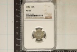 1943 SILVER MERCURY DIME NGC AU55