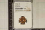 1958 LINCOLN WHEAT CENT NGC MS65 RED