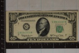 1950-E US $10 GREEN SEAL FRN LARGER LEFT MARGIN