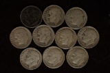 10-SILVER ROOSEVELT DIMES: 1946-1962