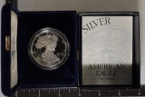 1995-P PROOF AMERICAN SILVER EAGLE IN BOX WITH
