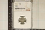 1941-D SILVER MERCURY DIME NGC AU53
