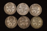 1916, 2-1917, 2-1918 & 1920 GREAT BRITAIN SILVER 3