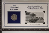 1900-S SILVER BARBER HALF DOLLAR IN INFO CARD