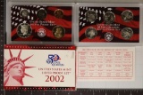 2002 US SILVER PROOF SET (WITH BOX) & WITH CERT.
