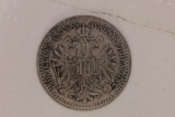 1868 AUSTRIA SILVER 10 KREUZER .0214 OZ. ASW