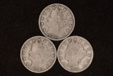 1883 NO CENTS, 1909 & 1912 LIBERTY 