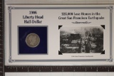 1906-O SILVER BARBER HALF DOLLAR IN INFO CARD THE