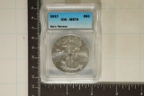 2017 AMERICAN SILVER EAGLE ICG MS70 1 OZ. SILVER