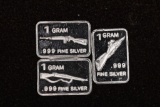 3-1 GRAM .999 FINE SILVER RIFLE THEMED INGOTS