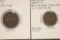 2-PRUSSIA COPPER COINS: 1848-D ONE PFENNIG AND
