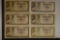 6-YUGOSLAVIAN 10 DINAR BANKNOTES FEATURING