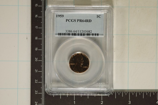 1959 LINCOLN CENT PCGS PR64RD