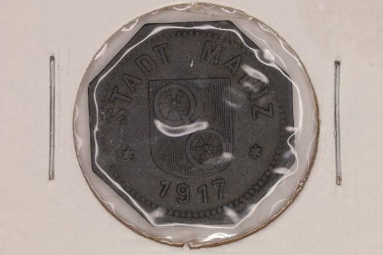 1917 GERMAN MAINZ 10 PFENNIG NOTGELD EMERGENCY