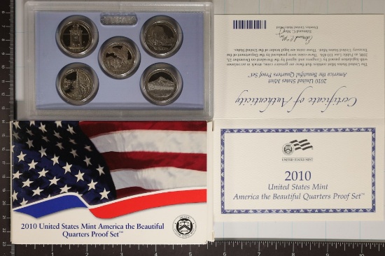 2010 US 50 STATE QUARTERS PROOF SET WITH BOX &