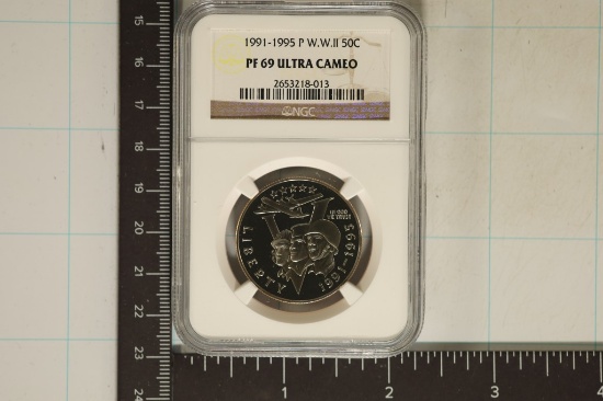 1991-95 WWII US HALF DOLLAR NGC PF69 ULTRA CAMEO