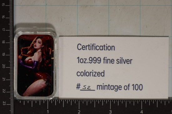 1 TROY OZ .999 FINE SILVER LIMITED EDITION ART BAR