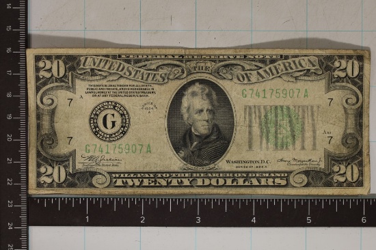 1934-A US $20 FRN GREEN SEAL NOTE