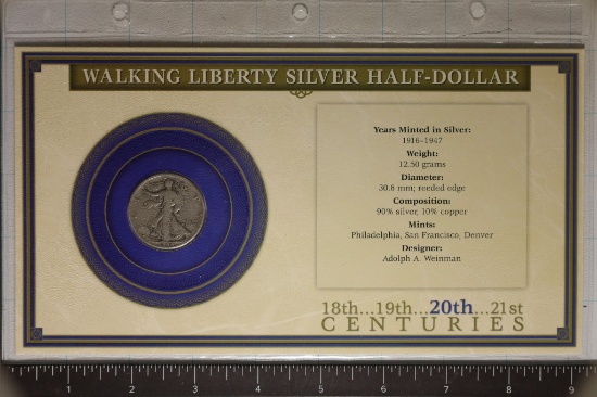 1944 SILVER WALKING LIBERTY HALF DOLLAR IN INFO