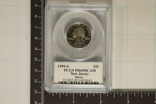 1999-S SILVER NEW JERSEY QUARTER PCGS PR69 DCAM