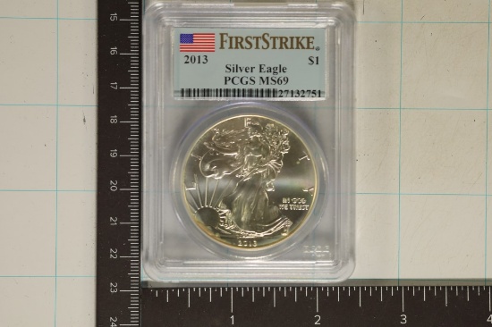2013 AMERICAN SILVER EAGLE PCGS MS69 FIRST STRIKE