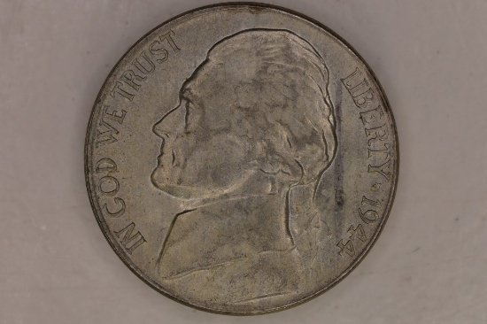 1944-P 35% SILVER JEFFERSON WAR NICKEL UNC