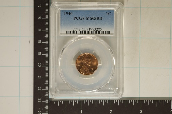 1946 LINCOLN WHEAT CENT PCGS MS65RD
