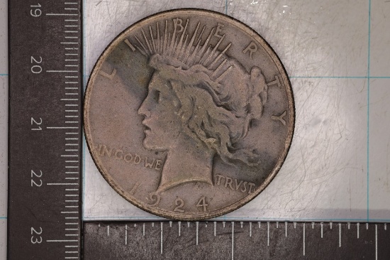 1924-S PEACE SILVER DOLLAR TONED