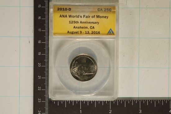 2010-D CALIFORNIA QUARTER ANA WORLD'S FAIR OF