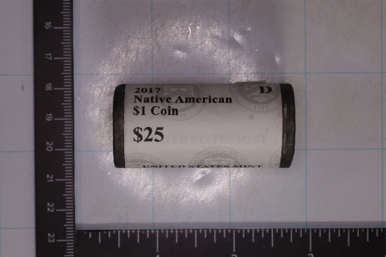 2017-D SOLID DATE $25 ROLL OF NATIVE AMERICAN $'S