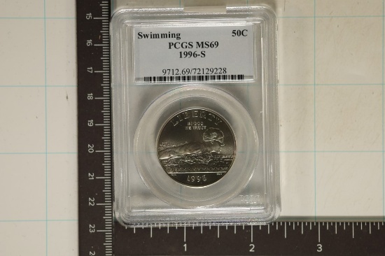 1996-S SWIMMING HALF DOLLAR PCGS MS69
