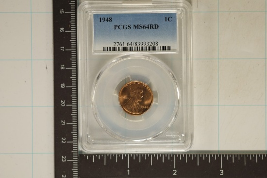 1948 LINCOLN WHEAT CENT PCGS MS64RD