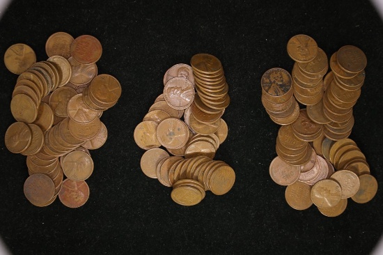 150 LINCOLN WHEAT CENTS: 50 EACH OF 1952-D,