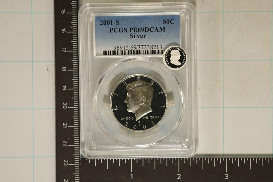 2001-SILVER KENNEDY HALF DOLLAR PCGS PR69 DCAM