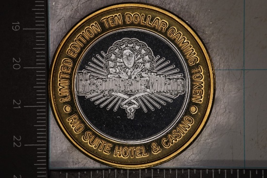CASINO $10 SILVER TOKEN (UNC) RIO LAS VEGAS,
