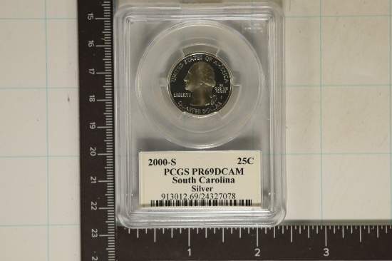 2000-S SILVER SOUTH CAROLINA QUARTER PCGS PR69